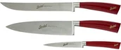Noże kuchenne - Berkel Elegance zestaw z zamkiem 3 Chef-noży, czerwony - miniaturka - grafika 1