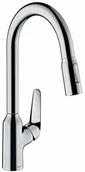 Baterie kuchenne - hansgrohe Hansgrohe armatura kuchenna (kran kuchenny obracany o 360°, wysuwana głowica prysznicowa z 2 rodzajami strumienia, wysoki komfort wylotu 220 mm, standardowe przyłącza) chrom - miniaturka - grafika 1