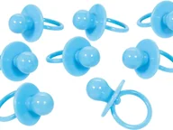 Baby shower i roczek - AMSCAN Plastikowe smoczki niebieskie - 8 szt 380103 - miniaturka - grafika 1
