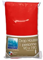 Prześcieradła - Nuit des Vosges 2107517 Cotoval prześcieradło z gumką uniwersalna bawełna czerwona 90x190 cm 2107517 - miniaturka - grafika 1