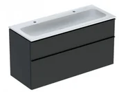 Umywalki - Geberit 502.338.JK.1 Zestaw umywalka meblowa iCon slim z szafką pod umywalkę dwoma szufladami i zestawem odpływowo-przelewowym do umywalki 120cm lava lakierowany matowy lava matowy - miniaturka - grafika 1