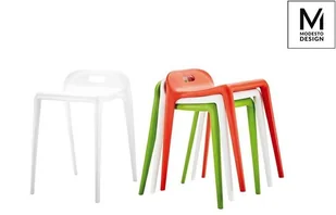 Modesto Design MODESTO stołek GRIP biały polipropylen (M001.WHITE) - Taborety i hokery - miniaturka - grafika 2