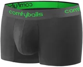 Bielizna sportowa męska - ComfyBalls COMFYBALLS bokserki do biegania REGULAR PERFORMANCE czarno-zielone - miniaturka - grafika 1