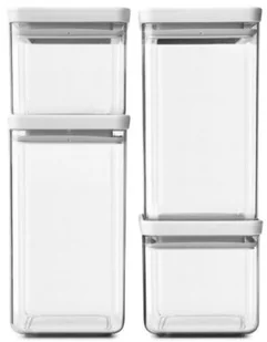 Brabantia Pojemniki kuchenne kwadratowe 4 szt. jasnoszare 122569 - Pojemniki kuchenne - miniaturka - grafika 2