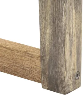 VidaXL Ławka, 150 cm, czarna, skóra naturalna i lite drewno mango 321839 VidaXL - Ławki do przedpokoju - miniaturka - grafika 6