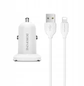 Uchwyty samochodowe do telefonów - Borofone Ładowarka samochodowa BZ12 Lasting 2USB 2 - miniaturka - grafika 1