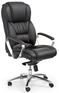 Fotel biurowy, krzesło biurowe Czarny skórzany fotel biurowy regulowany T4-E97 - Fotele i krzesła biurowe Fotel biurowy, krzesło biurowe Czarny skórzany fotel biurowy regulowany T4-E97 - Fotele i krzesła biurowe - miniaturka - grafika 1