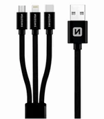 Kable USB - Kabel Swissten 3 w 1 1,2m czarny MFi - miniaturka - grafika 1