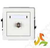 Gniazdka elektryczne - Karlik DECO Mechanizm gniazda antenowego 1 pojedynczego typu F (SAT) niklowany biały mat 25DGF-1 25DGF-1/KRL - miniaturka - grafika 1