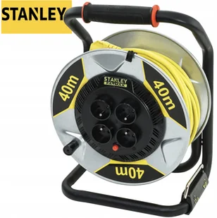 HBF Bębnowy Stanley Kabel 40M 16A 4GNIAZDA - Przedłużacze i rozgałęźniki - miniaturka - grafika 2