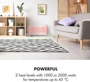 Klarstein Klarstein Bornholm Curved Smart, grzejnik konwekcyjny, 2000 W, sterowanie przy użyciu aplikacji, biały ACO7-BrnhlmCrvdSmrtW - Ogrzewanie przenośne - miniaturka - grafika 5