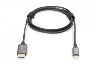 Digitus Kabel adapter USB Typ C 3.1 na HDMI 4K 30Hz metalowa obudowa HQ czarny 1.8m DA-70821 - Adaptery i przejściówki - miniaturka - grafika 2