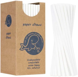 GSG słomki papierowe BIO ekologiczne PAPER STRAWS grube 8/205mm białe 160 sztuk 1009894 1009894 - Naczynia i sztućce jednorazowe - miniaturka - grafika 2
