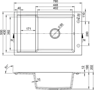 Kernau Zlew KGS M 6078 1B1D deep black KGS-M-6078-1B1D-DEEP-BLACK - Zlewozmywaki - miniaturka - grafika 2