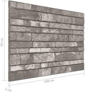VidaXL Panele ścienne 3D, wzór ciemnoszarej cegły, 10 szt., EPS 149584 - Płytki ceramiczne - miniaturka - grafika 7