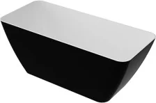 Omnires Wanna wolnostojąca 159x70,5x62cm biało-czarna, Parma PARMAWWBCP - Wanny - miniaturka - grafika 2