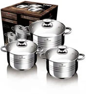 Zestawy garnków i patelni - Blaumann KOMPLET GARNKÓW Z POKRYWKAMI 6 ELEMENTÓW NIEMIECKI DESIGN STAL NIERDZEWNA BL-3160 - miniaturka - grafika 1
