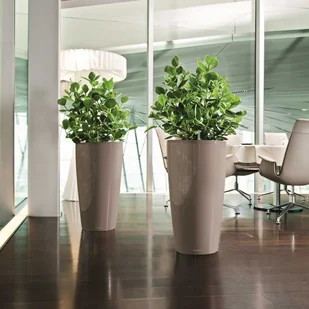 Lechuza Donica Rondo 32 ALL-IN-ONE, taupe, wysoki połysk, 15784 - Donice - miniaturka - grafika 6