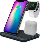 Ładowarki do telefonów - YENKEE Stacja ładująca 3w1 Qi YAC 5300BK czarna - miniaturka - grafika 1