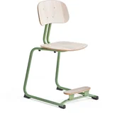 Meble do szkół i przedszkoli - AJ Produkty Krzesło szkolne YNGVE, na płozach, zielony, jesion, H 500 mm - miniaturka - grafika 1