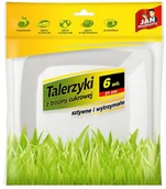 Naczynia i sztućce jednorazowe - Jan Niezbędny talerze z trzciny cukrowej 21cm 6 sztuk - miniaturka - grafika 1