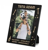 Gadżety dla niej i dla niego - Murrano Ramka na zdjęcia czarna z grawerem dla taty RAMK-BK-017 - miniaturka - grafika 1