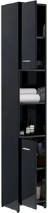 vidaXL vidaXL 3-cz. zestaw mebli łazienkowych, wysoki połysk, czarny, płyta 8720286166246 - Meble łazienkowe - miniaturka - grafika 6