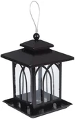 Karmniki dla ptaków - Karmnik dla ptaków 20x20x27.5cm metalowy domek czarny - miniaturka - grafika 1