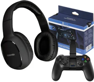 Toshiba Zestaw gamingowy: RZE-BT160H czarne + gamepad GameSir-T1s - Słuchawki Toshiba Zestaw gamingowy: RZE-BT160H czarne + gamepad GameSir-T1s - Słuchawki - miniaturka - grafika 1