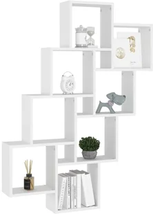 VidaXL Lumarko Półka ścienna w formie kostek, biała, 90x15x119 cm, płyta 807178 VidaXL - Półki do salonu - miniaturka - grafika 4