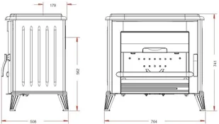 Ekoprojekt 868 Piec wolnostojący Invicta 10kW Modena kolor emalia kremowa 86876394 - Piece wolnostojące - miniaturka - grafika 2