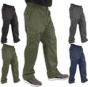 Spodnie sportowe męskie - Lee Cooper Cooper Męskie spodnie cargo Trouser, khaki, 38 W/29 l (krótkie) LCPNT205_KH30L_38 - miniaturka - grafika 1