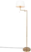 Lampy stojące - QAZQA Inteligentna klasyczna lampa podłogowa brąz z bielą  w tym WiFi A60 - Ladas Fix - miniaturka - grafika 1
