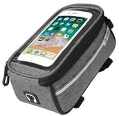 Uchwyty samochodowe do telefonów - Forever Torba na rower s pouzdrem na telefon OEM100509) Szara - miniaturka - grafika 1