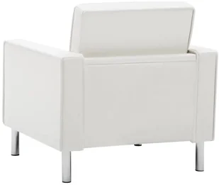 vidaXL Fotel tapicerowany sztuczną skórą, 75 x 70 x 75 cm, biały - Fotele - miniaturka - grafika 5