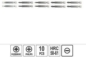 YATO Zestaw grotów do wkrętarki 50mm 10 szt mix YT-04832 - Bity - miniaturka - grafika 4