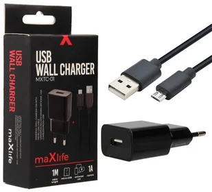 Ładowarka sieciowa Maxlife Usb Fast Charge 1A - Ładowarki do telefonów - miniaturka - grafika 2