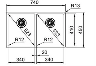 Franke Box BXX 220/120-34-34 stal jedwab 127.0370.188 - Zlewozmywaki - miniaturka - grafika 3