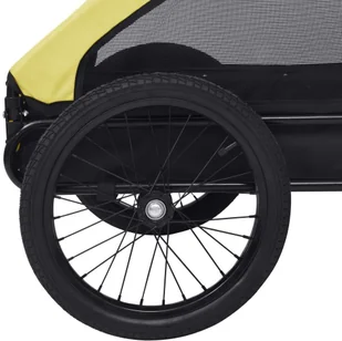 VidaXL Lumarko Przyczepka rowerowa dla zwierzaka, żółto-czarna 92596 VidaXL - Sprzęt podróżny i transportery dla psów - miniaturka - grafika 8