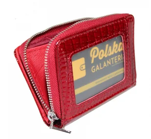 Jennifer Jones Portfel Skórzany Bułeczka Mini Skóra Licowa Lakierowana Suwak 5262-2 11 x 8 x 3 [cm] - Portfele - miniaturka - grafika 4