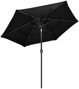 vidaXL 3-poziomowy parasol na aluminiowym słupku, czarny, 2,5 m 313866 - Parasole ogrodowe - miniaturka - grafika 4