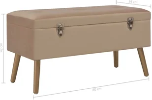 VidaXL Lumarko Ławka ze schowkiem, 80 cm, beżowa, aksamitna 329933 VidaXL - Ławki do przedpokoju - miniaturka - grafika 7
