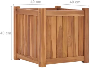 vidaXL Podwyższona donica 40x40x40 cm, lite drewno tekowe - Donice - miniaturka - grafika 6
