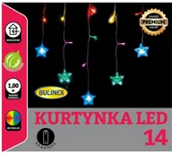 Oświetlenie świąteczne - Bulinex Kurtyna LED Bulinex 14L 1 m na baterie multikolor przezroczysty przewód 10-601 - miniaturka - grafika 1