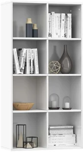 vidaXL vidaXL Regał na książki/szafka, wysoki połysk, biały, 66x30x130 cm - Regały - miniaturka - grafika 3