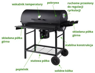 Toya GRILL OGRODOWY Z POKRYWĄ RUSZT 71 CM TOYA 99512 99512 - Piece, kotły  i płyty grzejne gastronomiczne - miniaturka - grafika 4