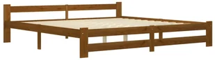 vidaXL Lumarko Rama łóżka, miodowy brąz, lite drewno sosnowe, 200 x 200 cm 322011 - Łóżka - miniaturka - grafika 3