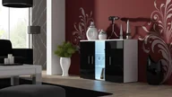 Komody - Cama Meble Komoda 120cm SOHO S7 biały czarny połysk - miniaturka - grafika 1