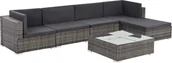 Meble ogrodowe - vidaXL 6 częściowy zestaw wypoczynkowy do ogrodu poduszki rattan PE szary 44607 44607 - miniaturka - grafika 1