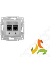 Gniazdka elektryczne - Schneider Electric SEDNA Gniazdo komputerowe 2 podwójne 2xRJ45 kat.6 STP aluminium SDN5000160 SDN5000160/SCH - miniaturka - grafika 1